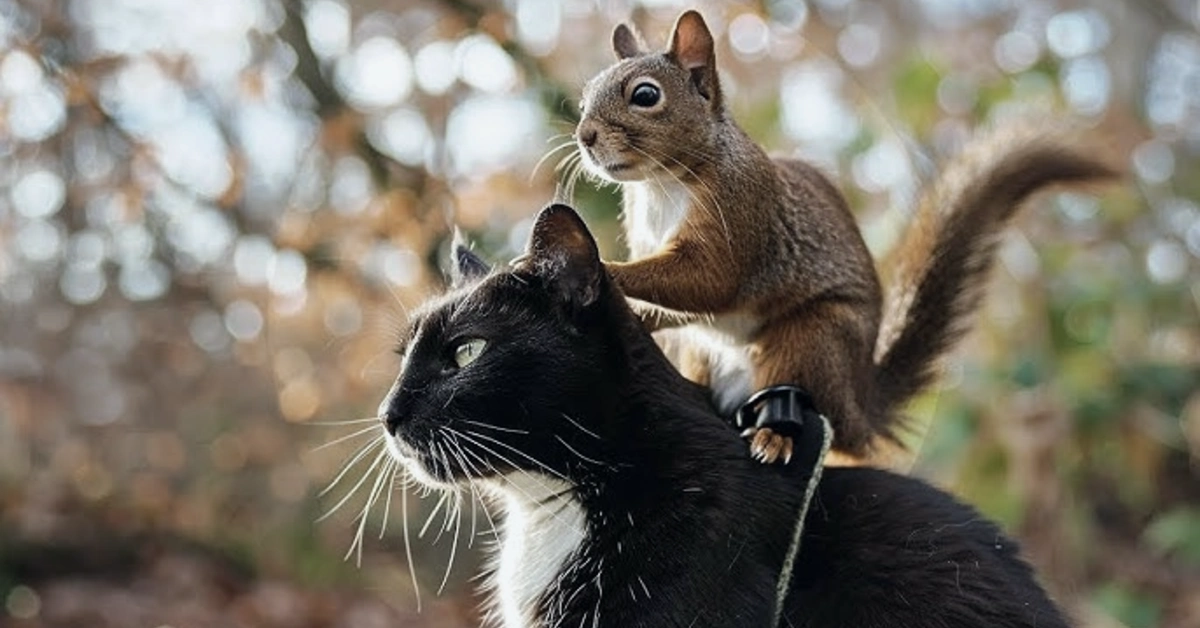 Cat Adopted Baby Squirrels after they lost their mother during a storm (Video)