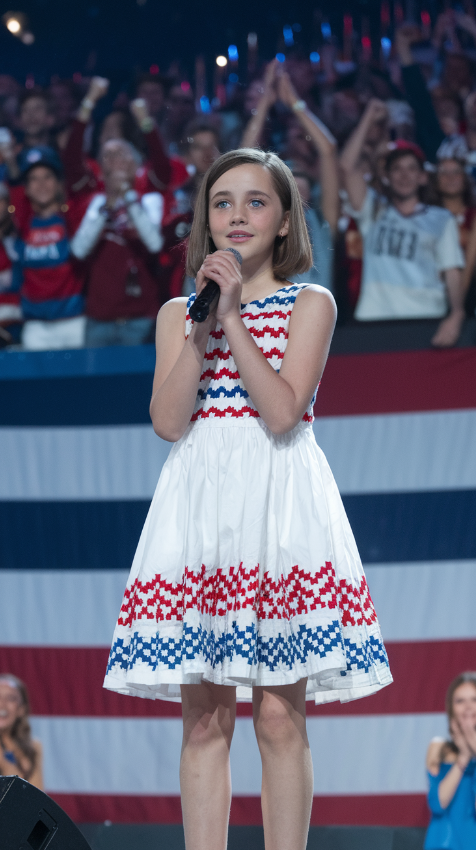 The Super Bowl halftime show? Not quite, But when a shy 13-year-old with a frizzy bob steps onto the stage, the crowd barely reacts, Simon leans in, unimpressed, What will you sing? Her answer? Its a surprise, The room stirs, skeptical, Then, BOOM, The first note hits, and the entire stadium ERUPTS, What started as nerves transforms into an earth-shattering performance that will be talked about for YEARS, 40 million views and counting!
