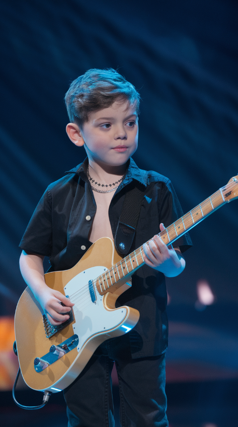 A first-grader surprises everyone with a spot-on Johnny Cash cover! This young superstars voice will leave you in awe, no one can believe how soulful and mature he sounds, The crowds reaction says it all, pure, jaw-dropping amazement, Curious to see this pint-sized performer steal the show?