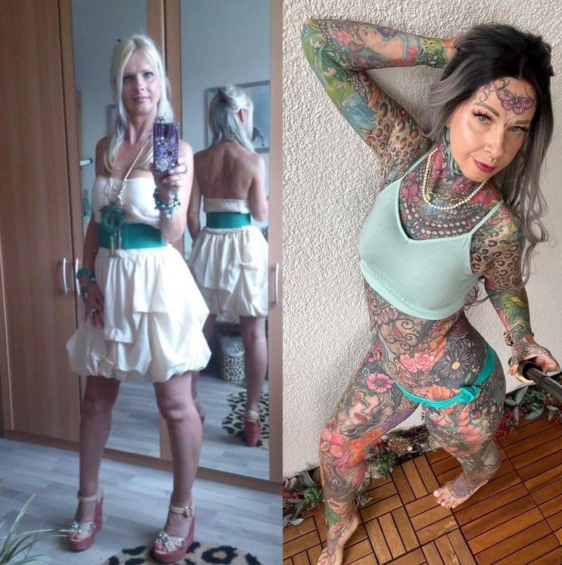 “Her Entire Body Is Covered In Tattoos From Head To Toe”: The 56-Year-Old Tattoo Lover Showed What She Looked Like Before Her Incredible Transformation!