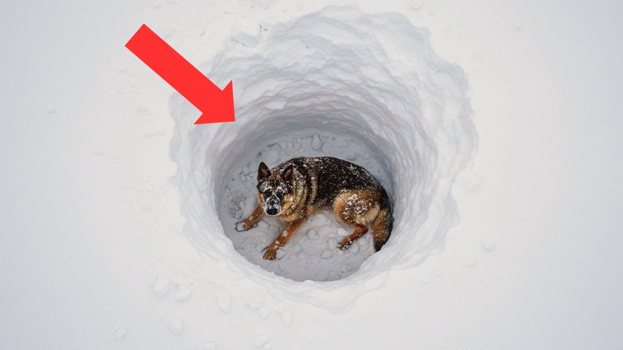 Man Saves Freezing German Shepherd Trapped in Snow Minutes Later, Something Shocking Happened