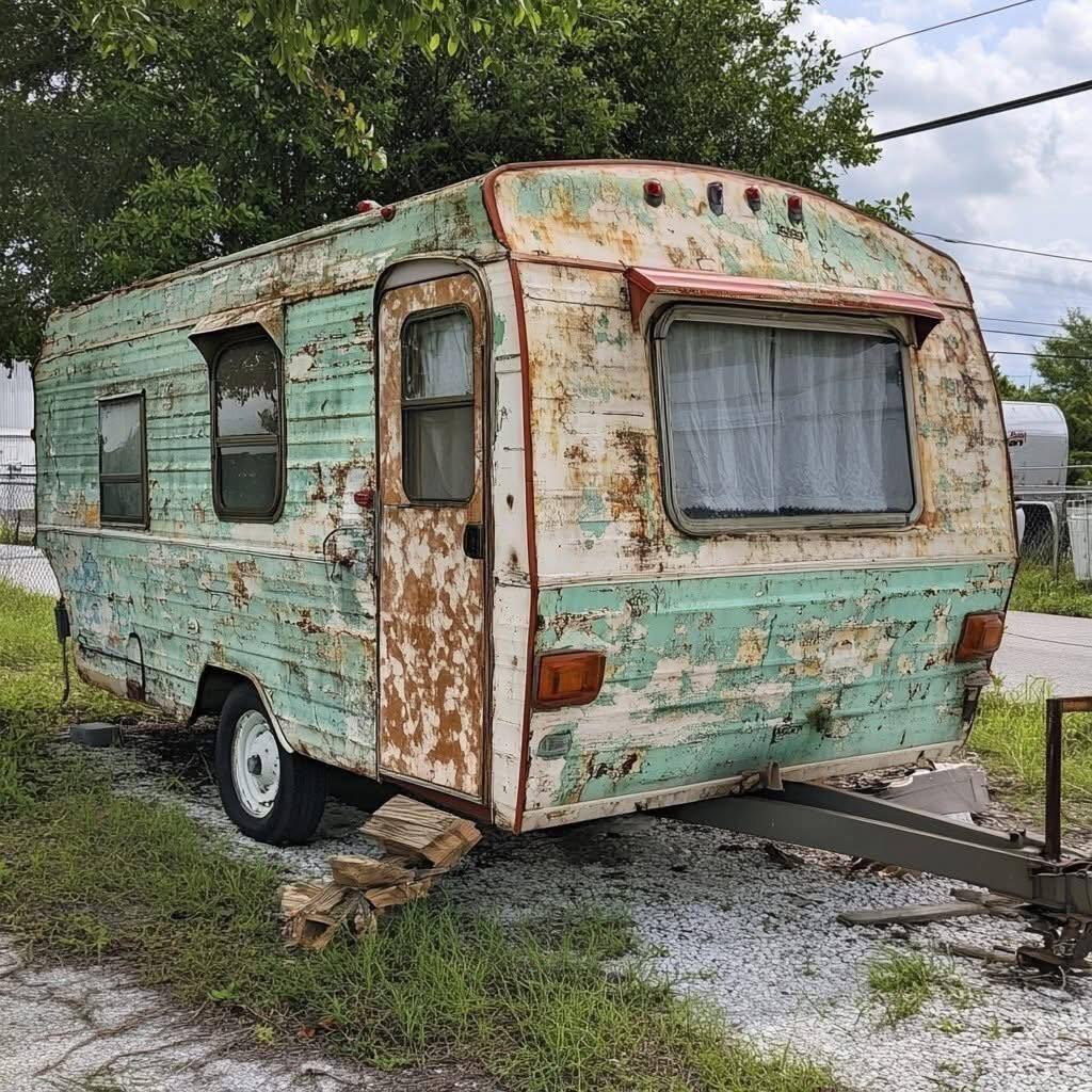 Kind people gave a homeless woman an old trailer.😲👍The woman was so happy to have a home.