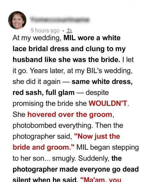 My MIL Wore White to Two Weddings — This Time, the Photographer Made Her Face the Truth