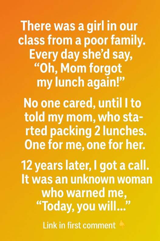 When I Noticed a Classmate Who Never Had Lunch, My Mom and I Started Packing Two — Years Later, She Called to Tell Me That One Small Act of Kindness Had Grown Into a Lifelong Mission to Feed Others