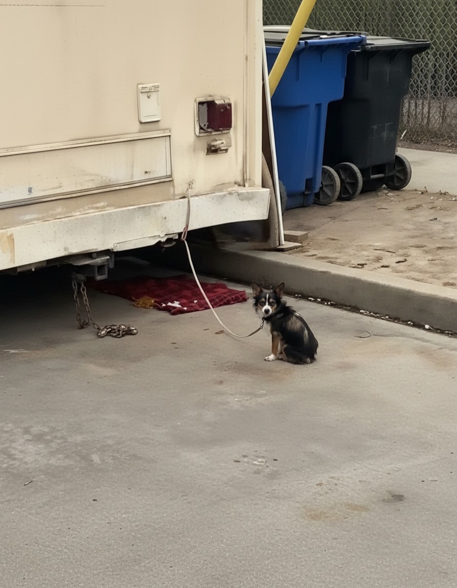 Bound by Neglect: The Small Dog’s Unexpected Journey from a Tow Hitch to Hope
