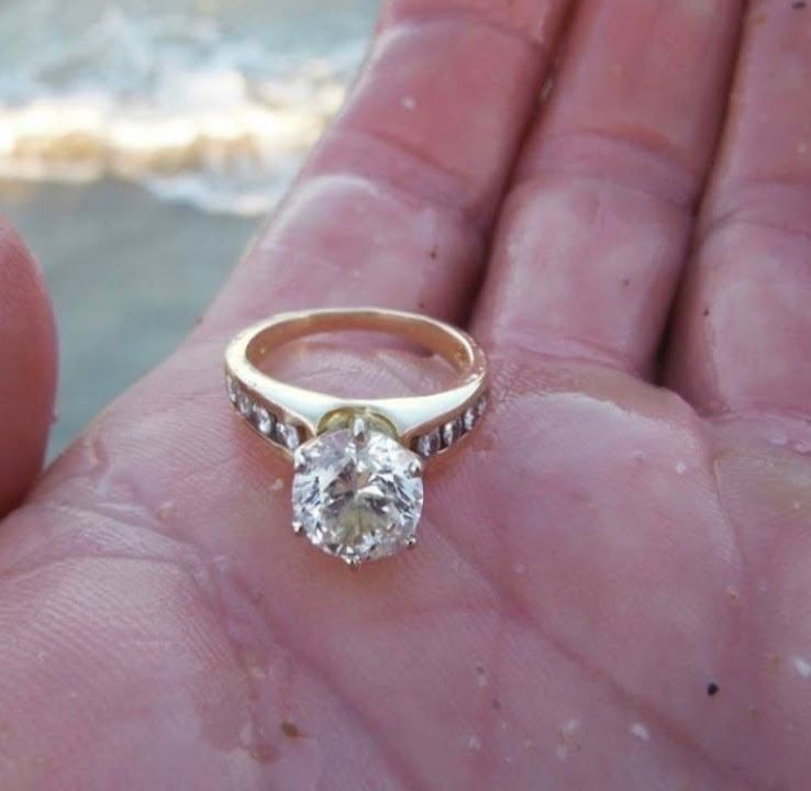 Woman Finds Diamond Ring On Beach