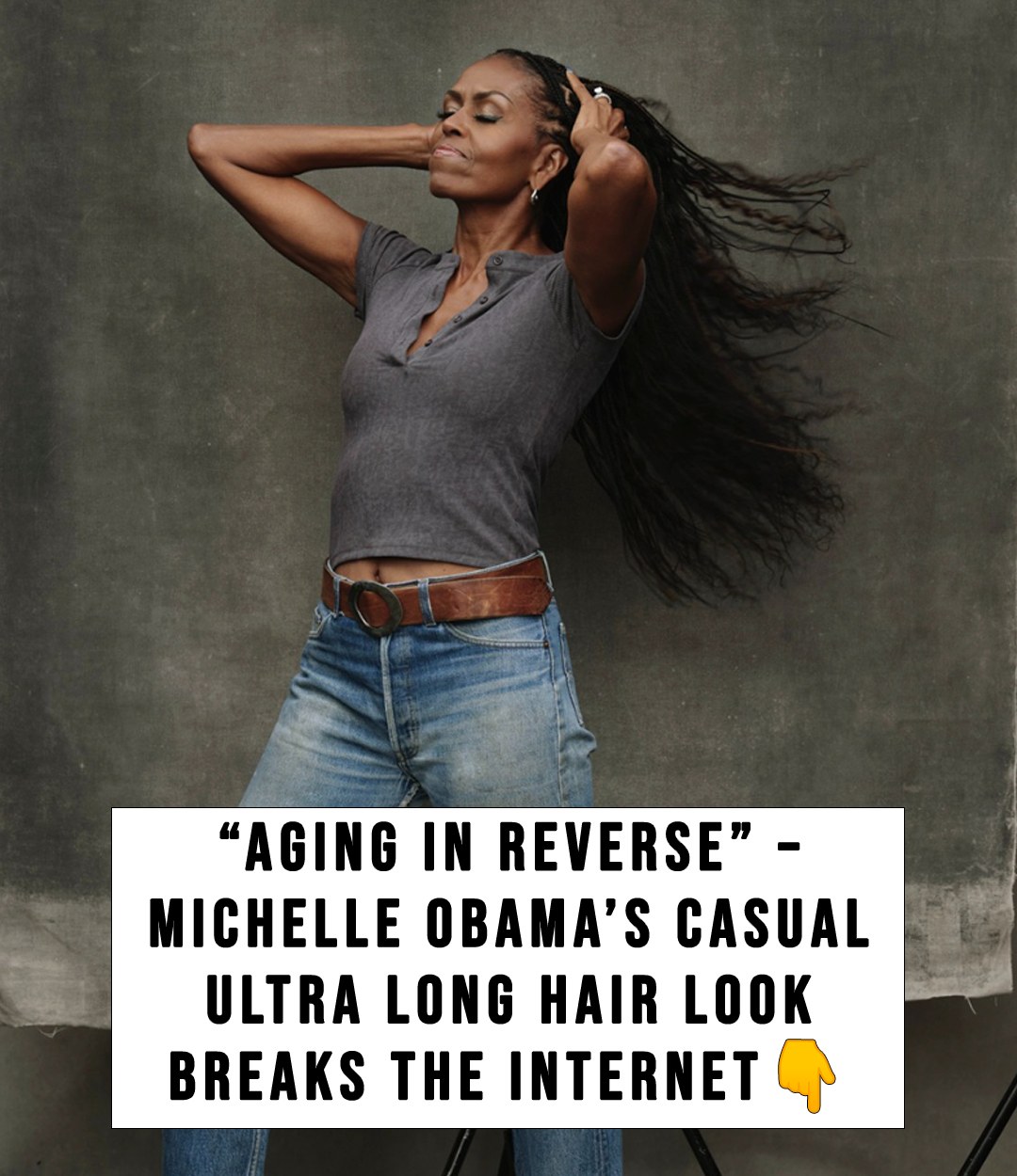 Michelle Obama’s casual look with ultra-long hair shocks people