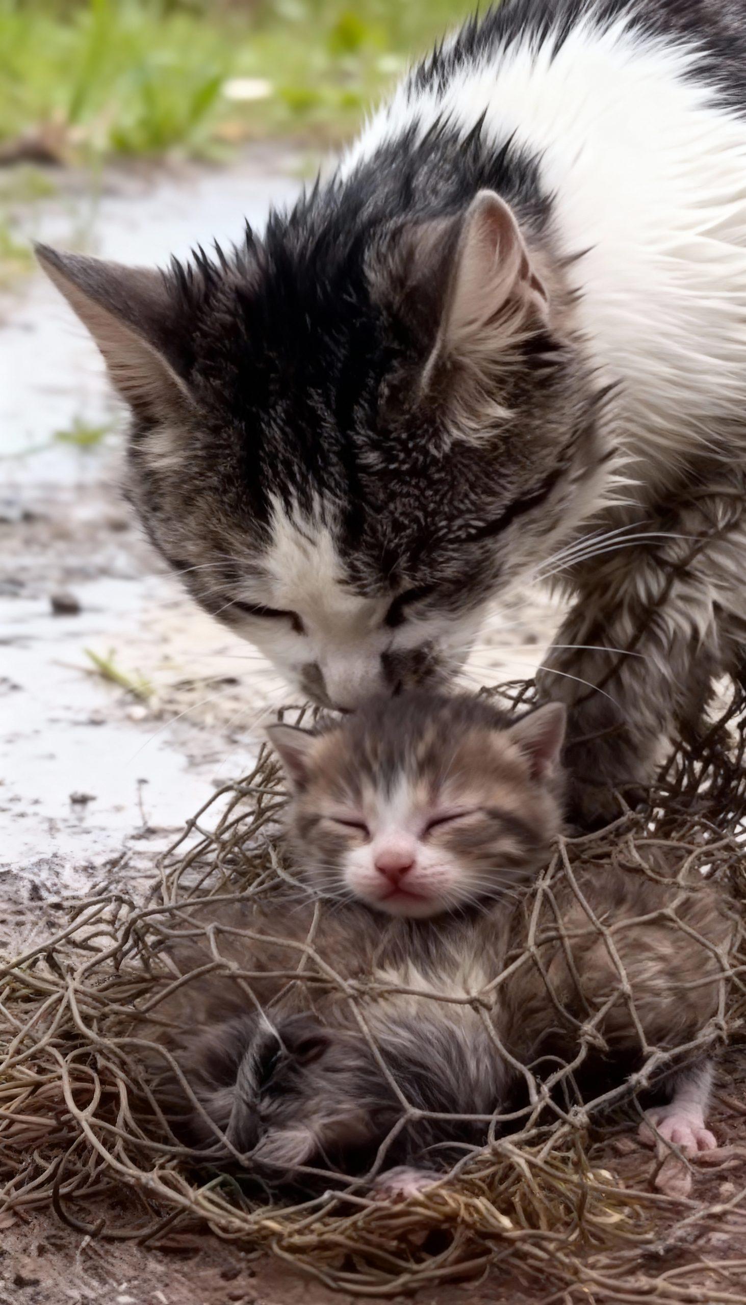 A Mother’s Unyielding Love: The Miraculous Rescue of a Trapped Kitten