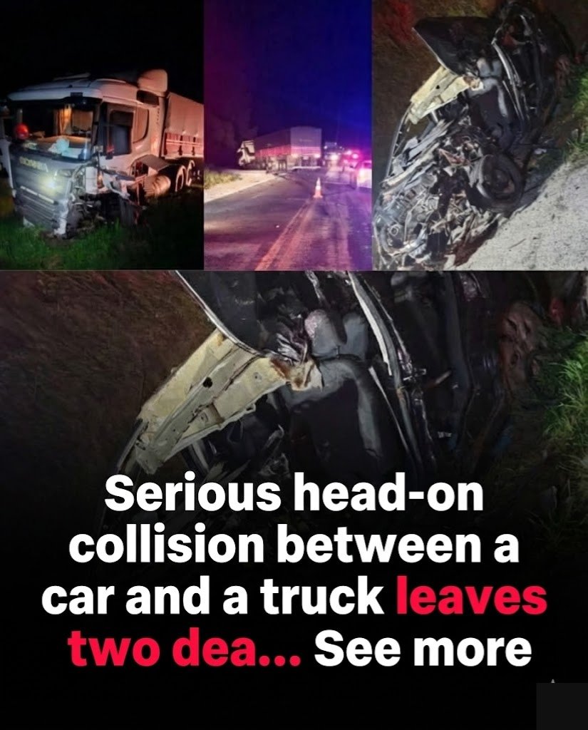 Serious head-on collision between a car and a truck leaves two dea… See more