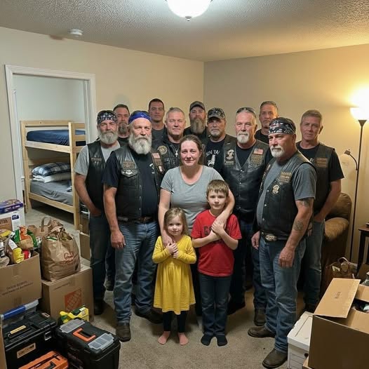 Thirty bikers arrived to evict me, engines roaring and tension thick, but through conversation, shared humanity, unexpected kindness, and moments of courage, fear dissolved, walls fell, loyalties shifted, and what began as confrontation transformed into solidarity, protection, laughter, mutual respect, and a family forged on understanding rather than force alone.